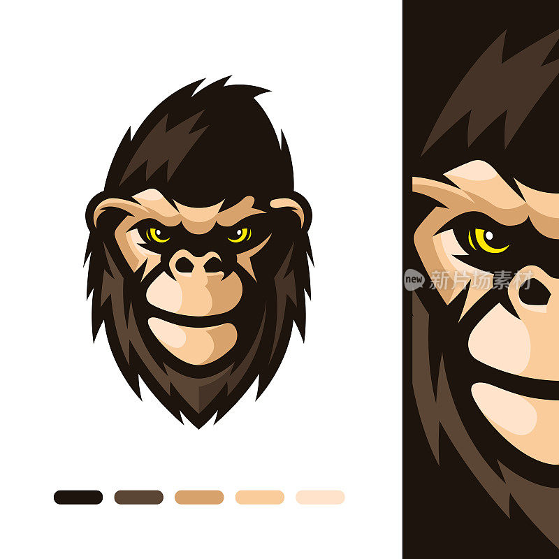大猩猩猴吉祥物标志设计