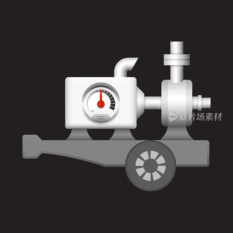 便携式水泵矢量插图设计孤立在白色背景上。
