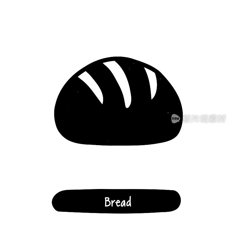 面包图标。潮流风格矢量插图符号