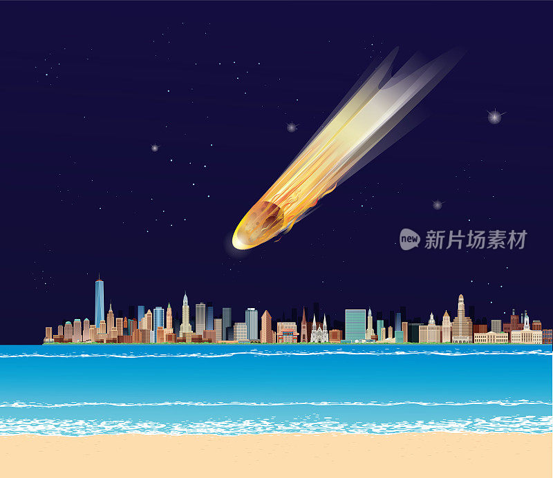 流星从太空坠落到纽约