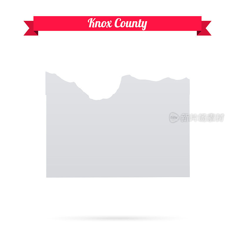 内布拉斯加州诺克斯县。白底红旗地图
