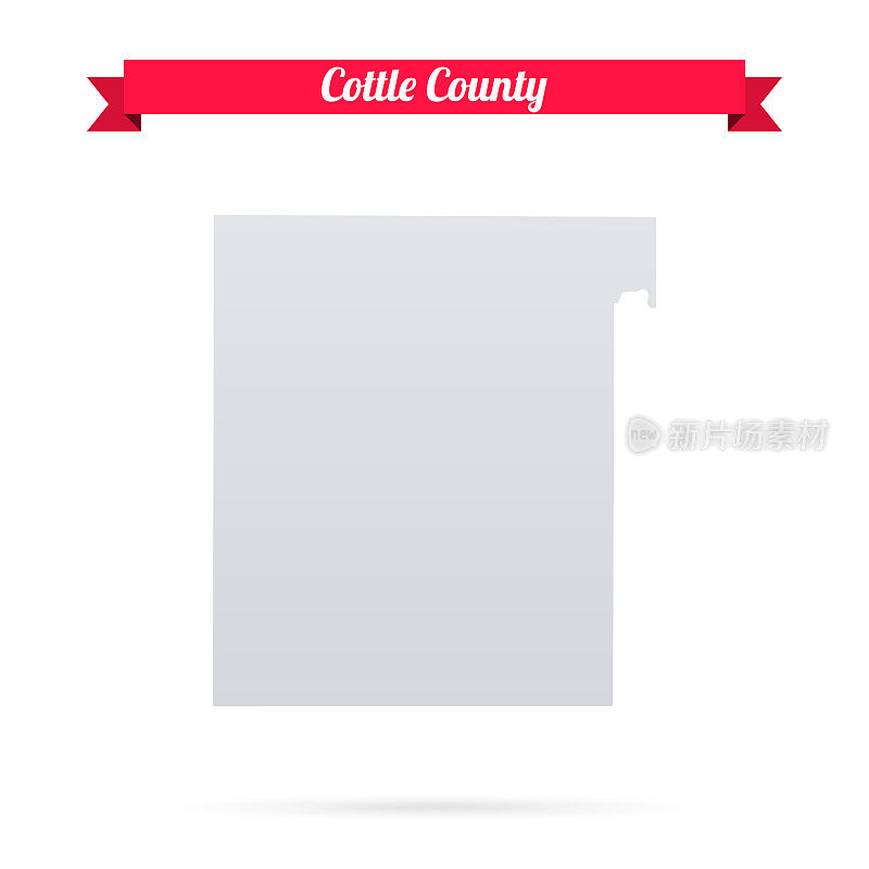 德克萨斯州的卡托县。白底红旗地图