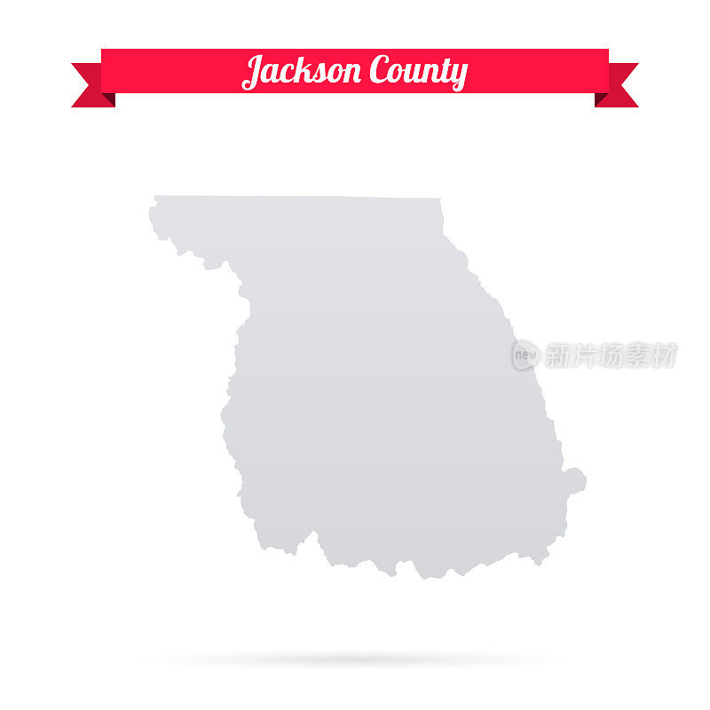 科罗拉多州杰克逊县。白底红旗地图