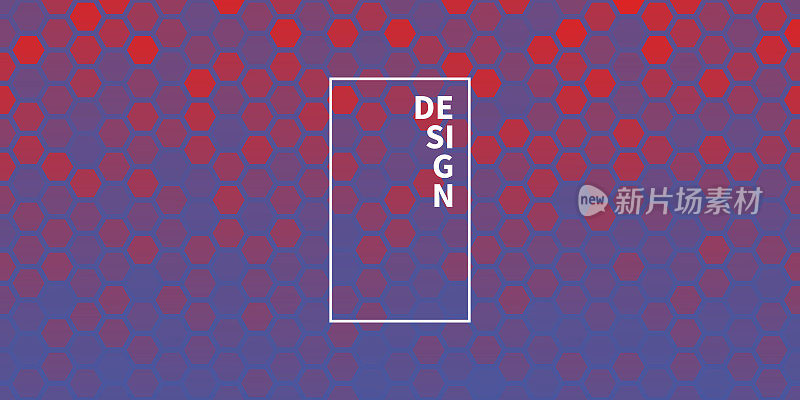 抽象几何背景-六角形马赛克与紫色梯度