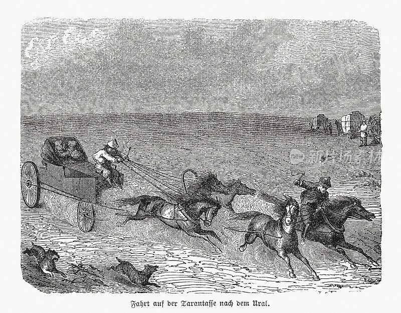 《塔兰塔斯河之旅》，俄罗斯，木版，1869年出版