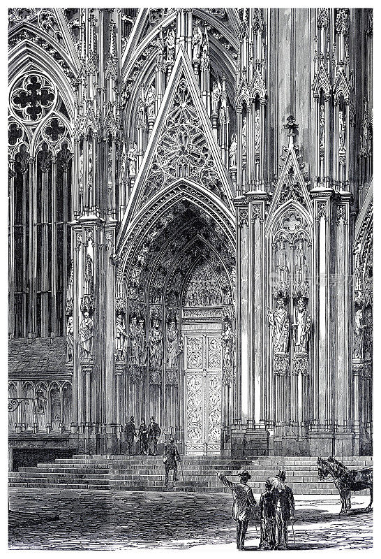 科隆大教堂入口雕刻1886年