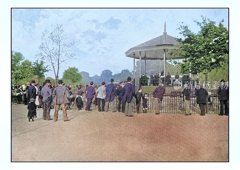 古董伦敦的照片:伦敦郡议会乐队在巴特西公园
