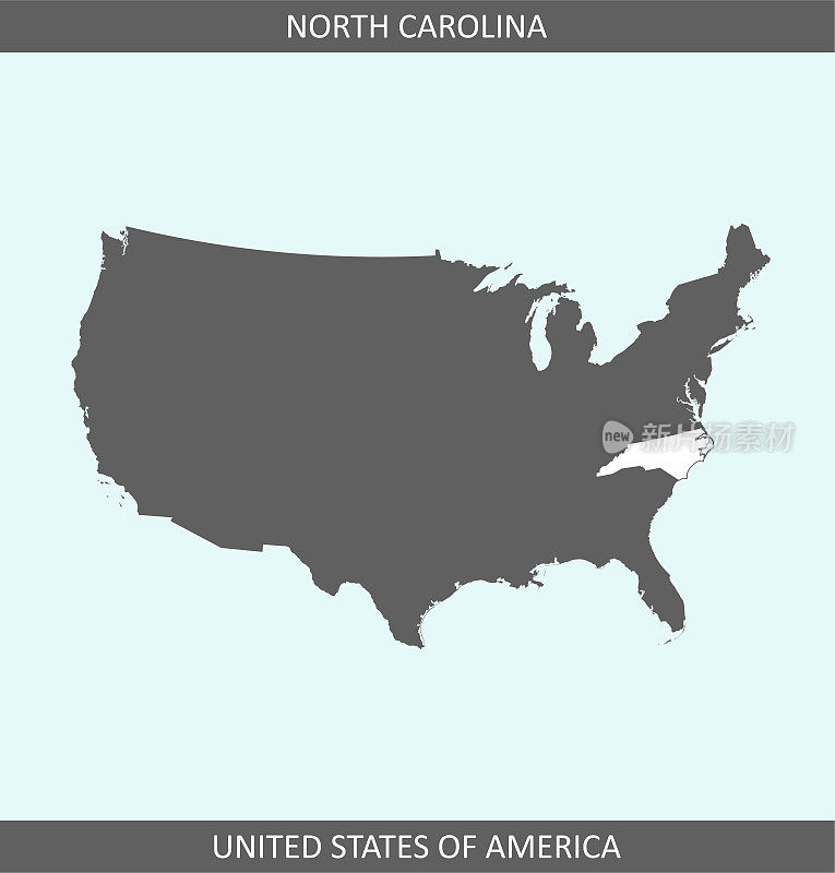 美国北卡罗来纳州地图