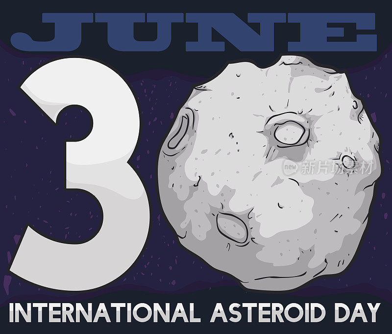 空间视图和国际小行星日的日期