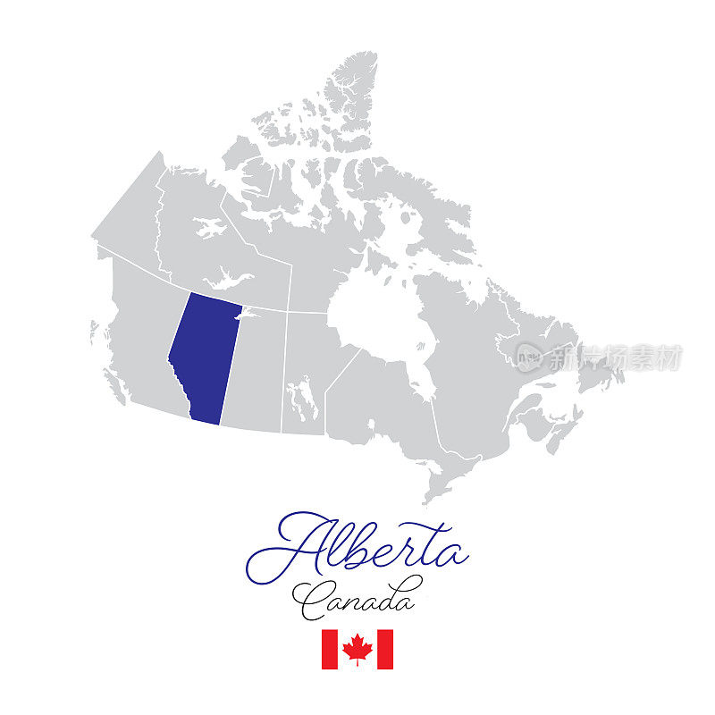 加拿大阿尔伯塔矢量地图插图