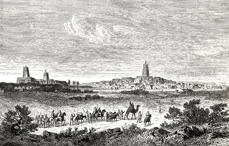 廷巴克图前的骆驼商队