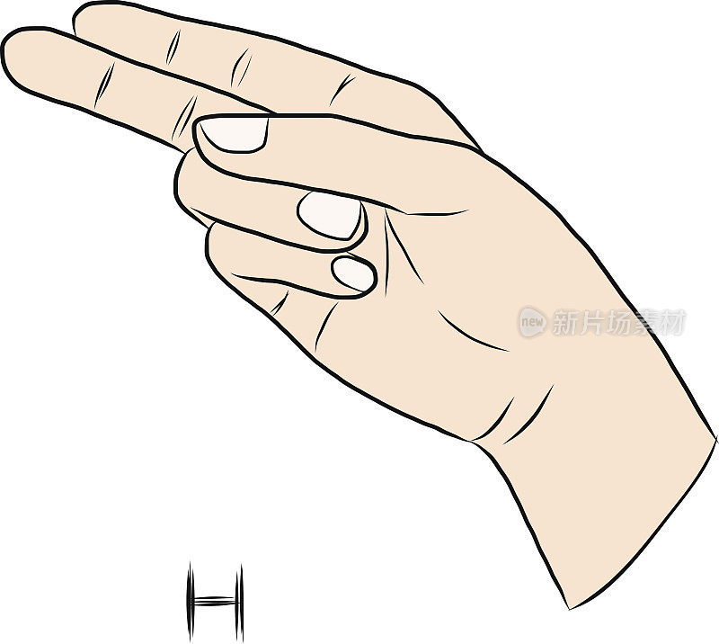 手语和字母H