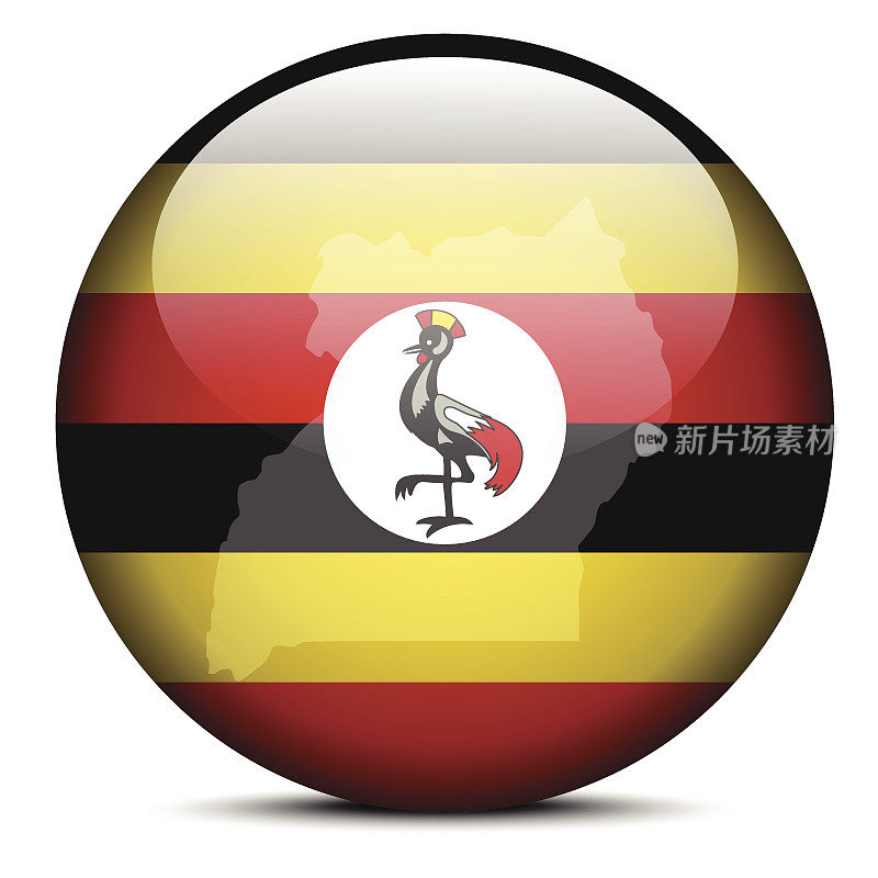 乌干达共和国国旗按钮地图