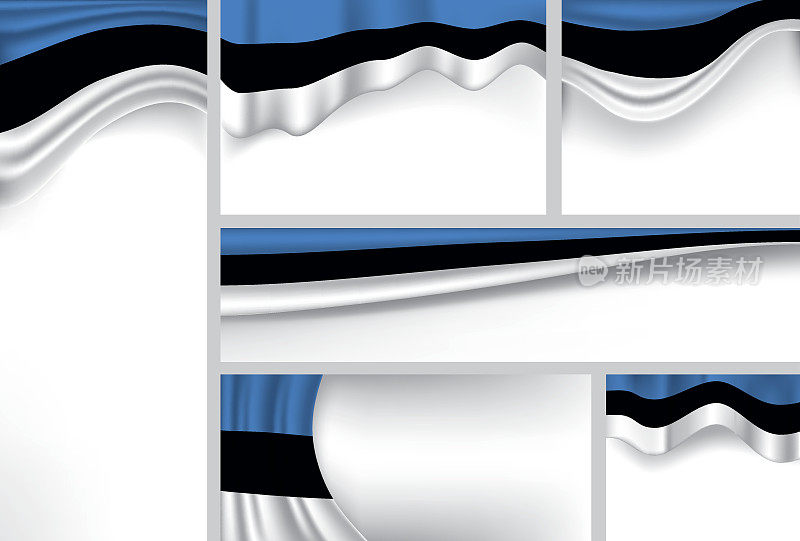 爱沙尼亚国旗，爱沙尼亚抽象背景收藏(矢量艺术)