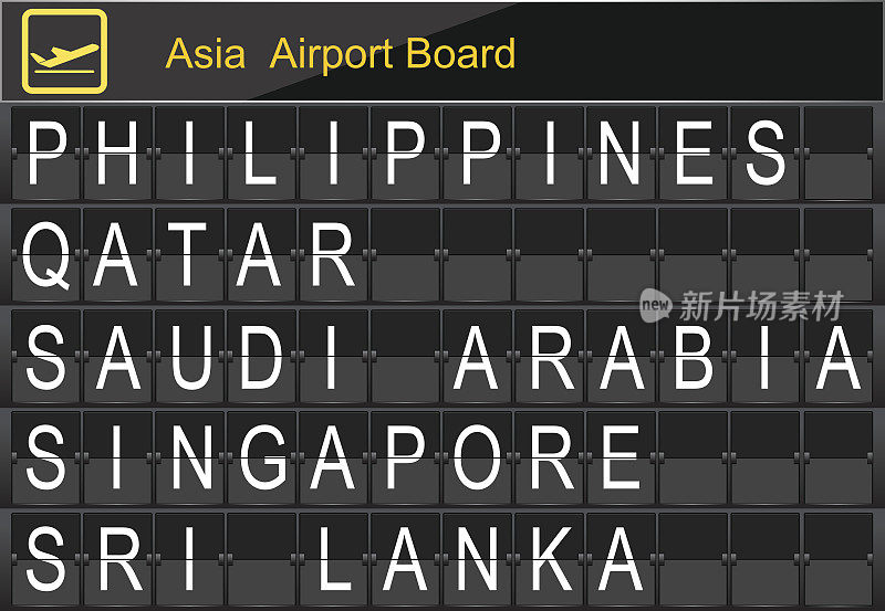 亚洲国家机场板资料