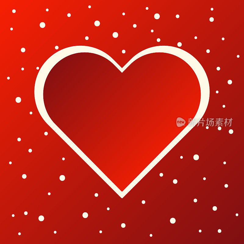 浪漫的红心上的红色背景矢量插图设计为情人节，婚礼卡，爱的框架