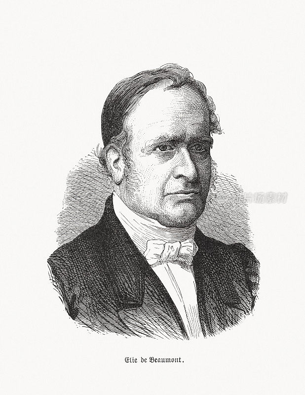 莱昂斯・埃利・德・博蒙特(1798-1874)，法国地质学家，木刻，1893年出版