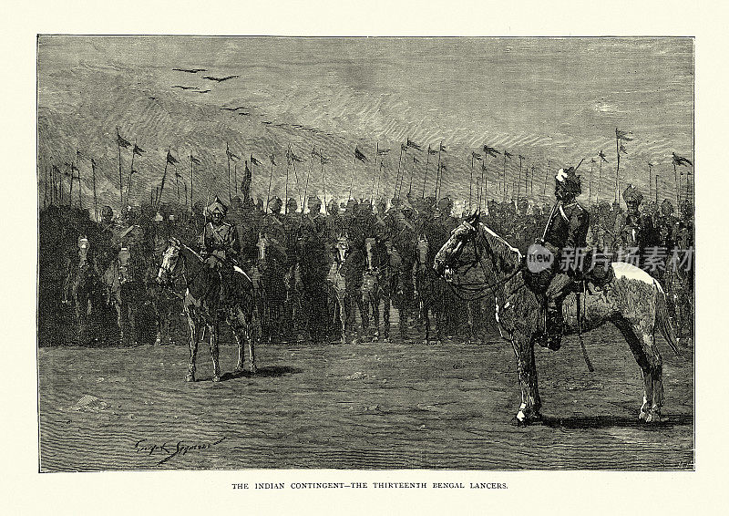 19世纪，英属印度陆军，第13团孟加拉枪骑兵