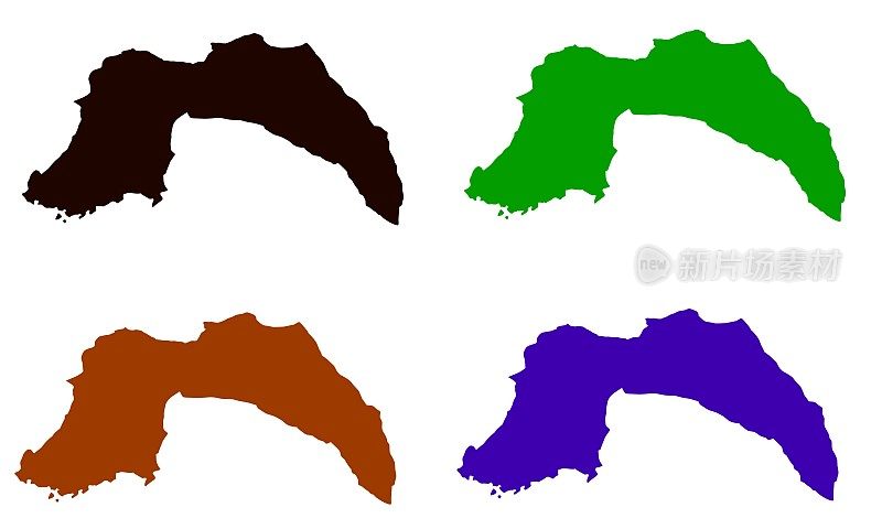 土耳其安塔利亚的剪影地图