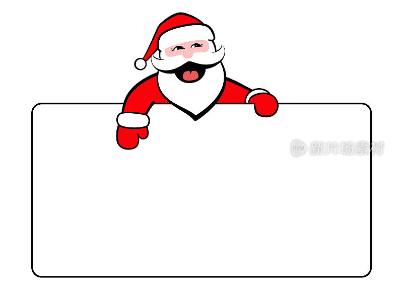 圣诞老人圣诞节，指着黑板，stock插图