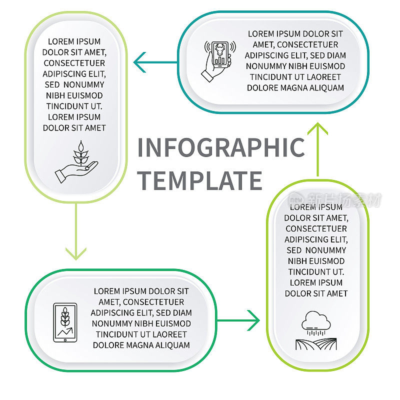 可定制的农业信息图表按钮元素在一个透明的背景