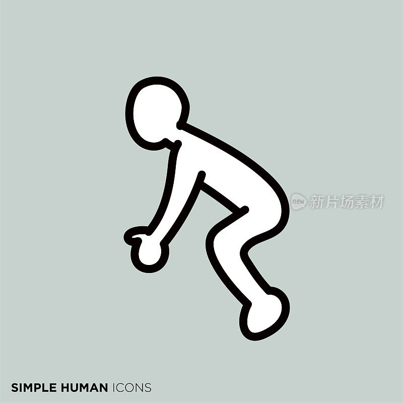 简单的人类图标系列“横跨某物的人”