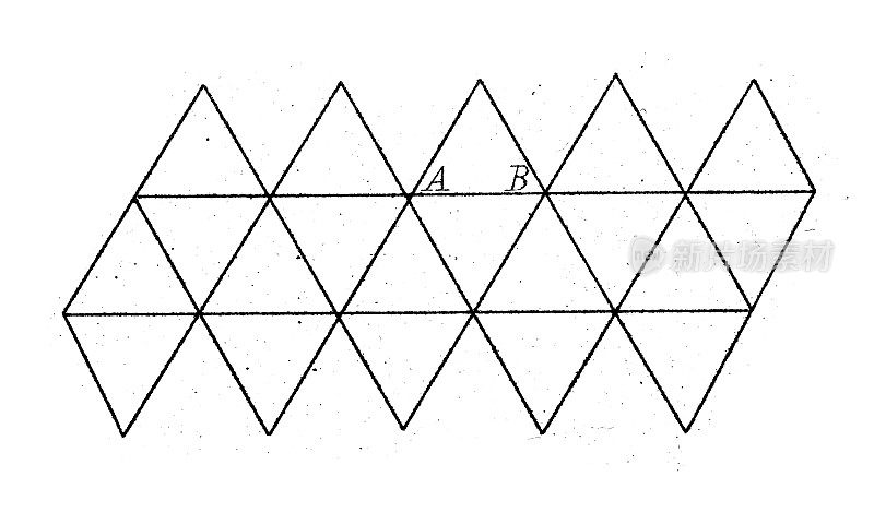 古董插图，数学和几何:立体，立体形状和多面体的边和角