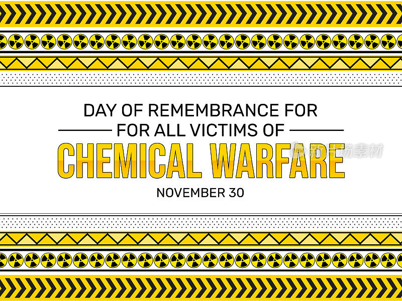 化学战争所有受害者纪念日墙纸，黄色边框风格和字体