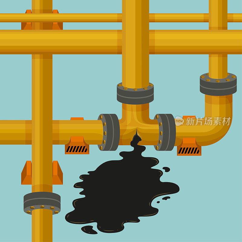 石油管道泄漏污染。