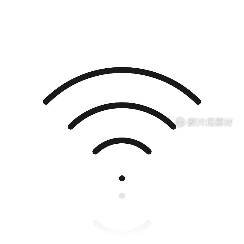 Wifi。白色背景上反射的图标