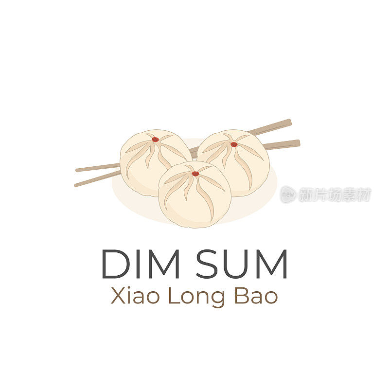 中国食品卡通小笼包筷子
