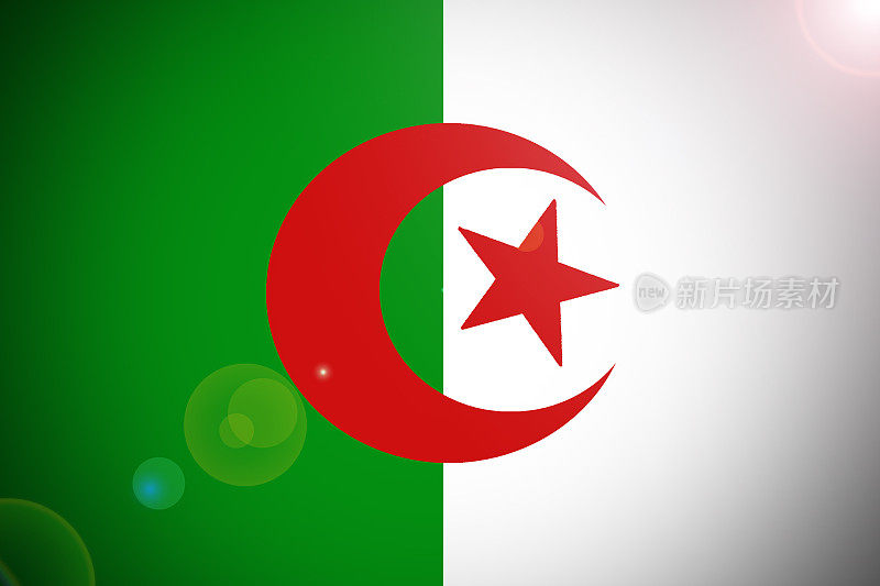 阿尔及利亚国旗3D插图垂直双色符号。