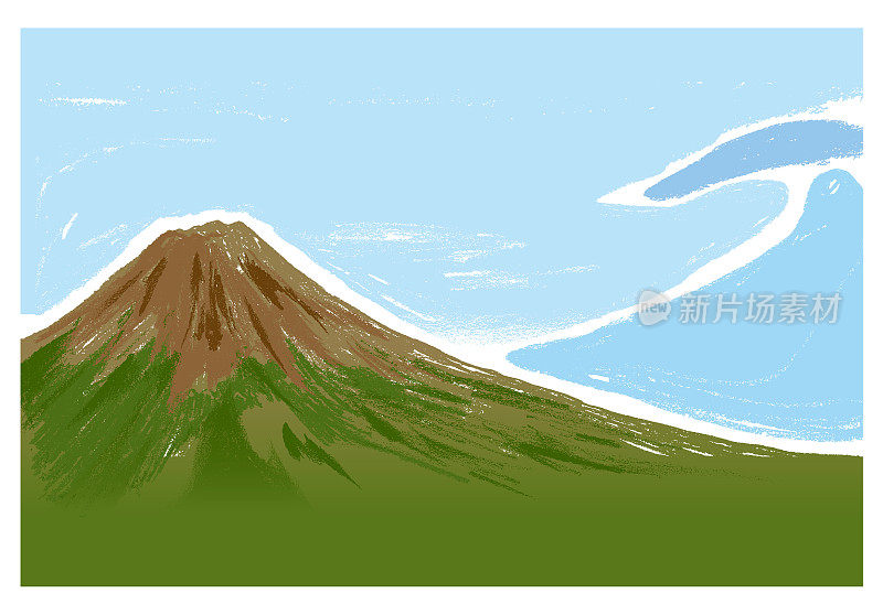 夏天富士山的风景