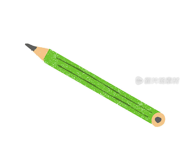 一只绿色铅笔的插图