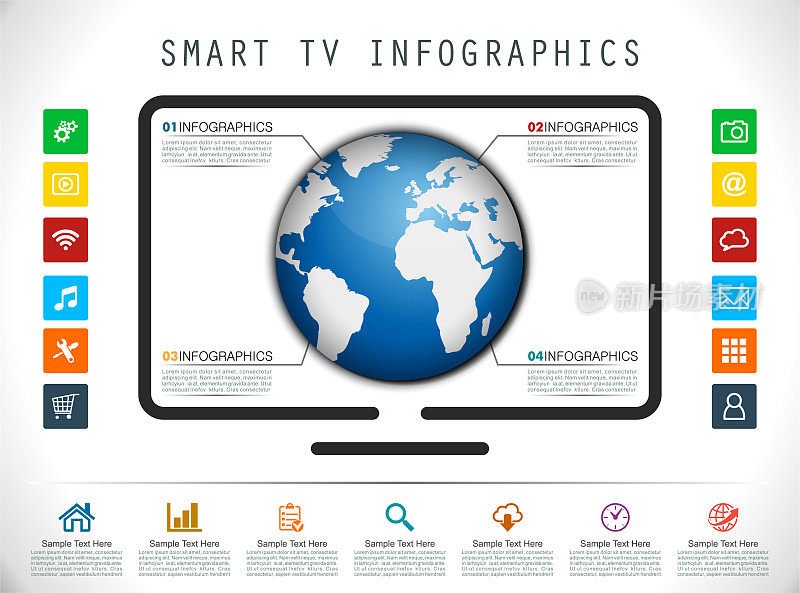 智能电视信息图表与环球