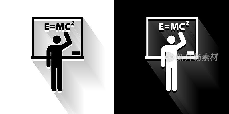 教授天文学黑白长影图标