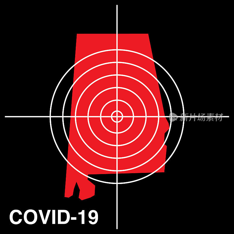 COVID-19阿拉巴马州目标地图图标