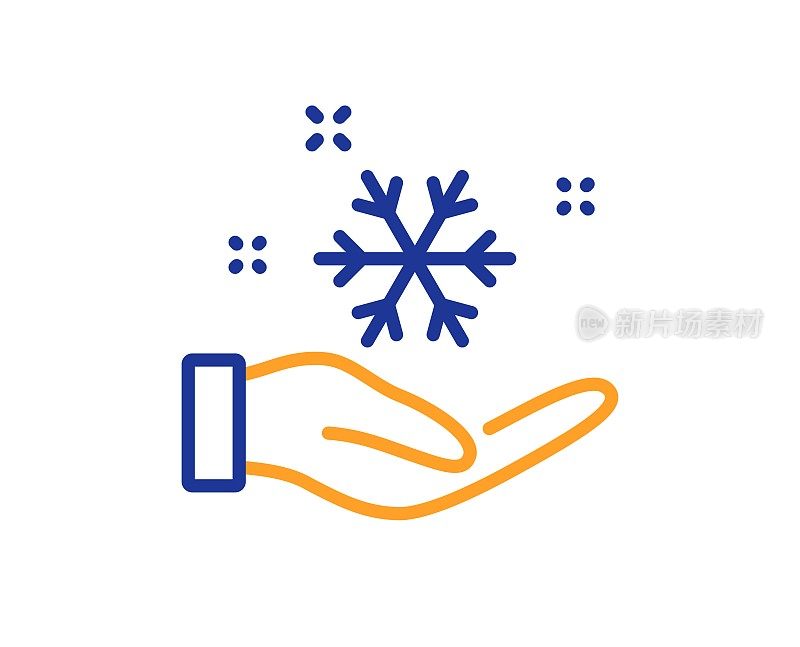冻结手线图标。AC冷温度标志。向量