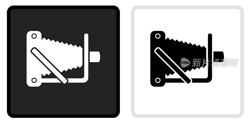 古董相机图标上的黑色按钮与白色翻转
