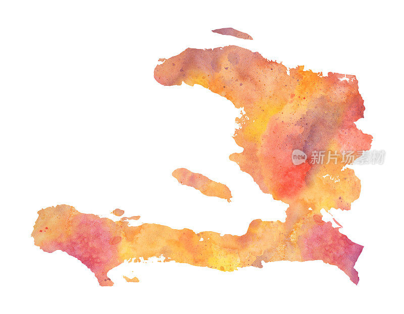 海地水彩光栅地图插图