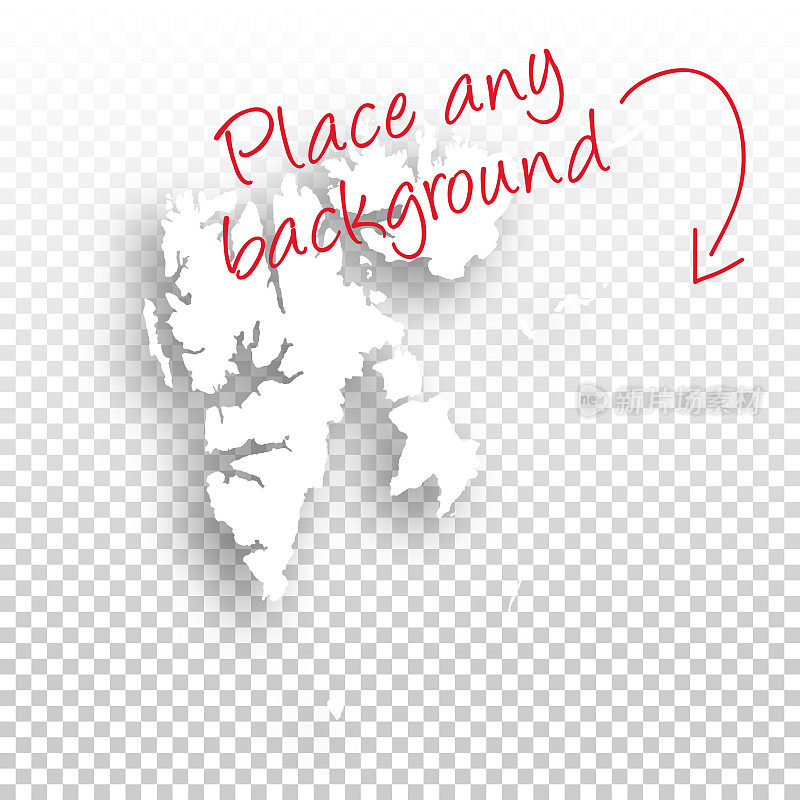 斯瓦尔巴特群岛地图设计-空白背景