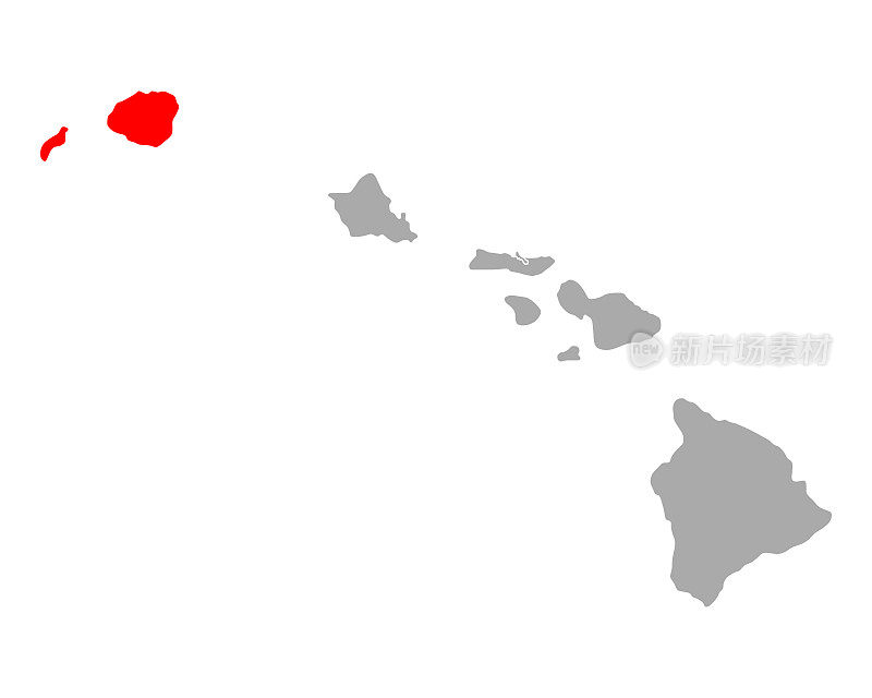 夏威夷考艾岛地图