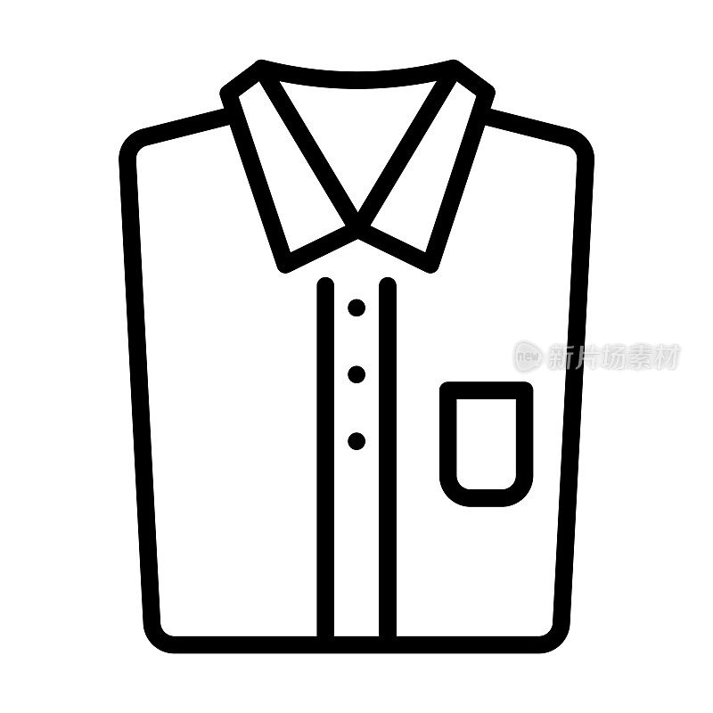 从衣服收集的衬衫图标。薄线性衬衫，商业，衬衫轮廓图标孤立在白色背景。线向量衬衫符号，网络和移动符号。