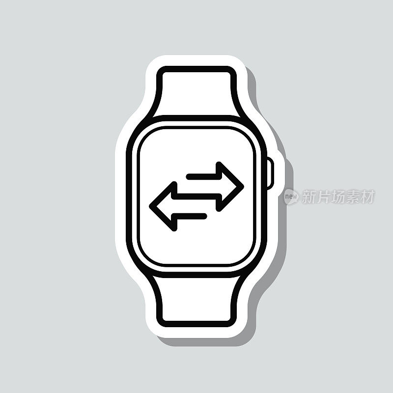 与smartwatch转移。图标贴纸在灰色背景