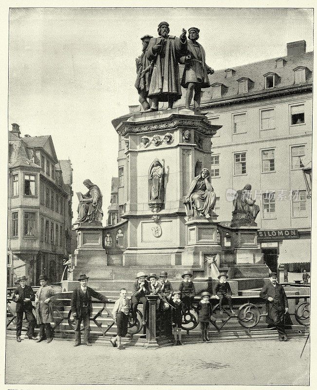 古腾堡纪念馆，法兰克福，德国，19世纪，19世纪