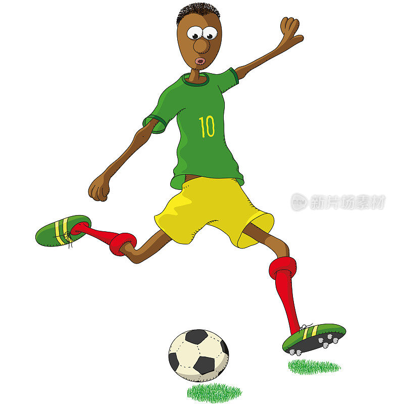 塞内加尔足球运动员正在踢球