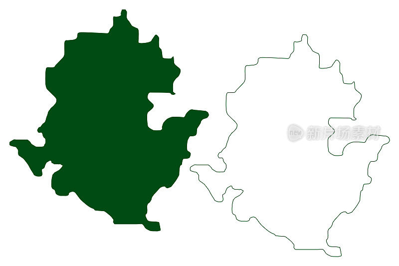 阿卡普尔科市(自由和主权州格雷罗，墨西哥，美国墨西哥)地图矢量插图，涂鸦素描阿卡普尔科德Juárez地图