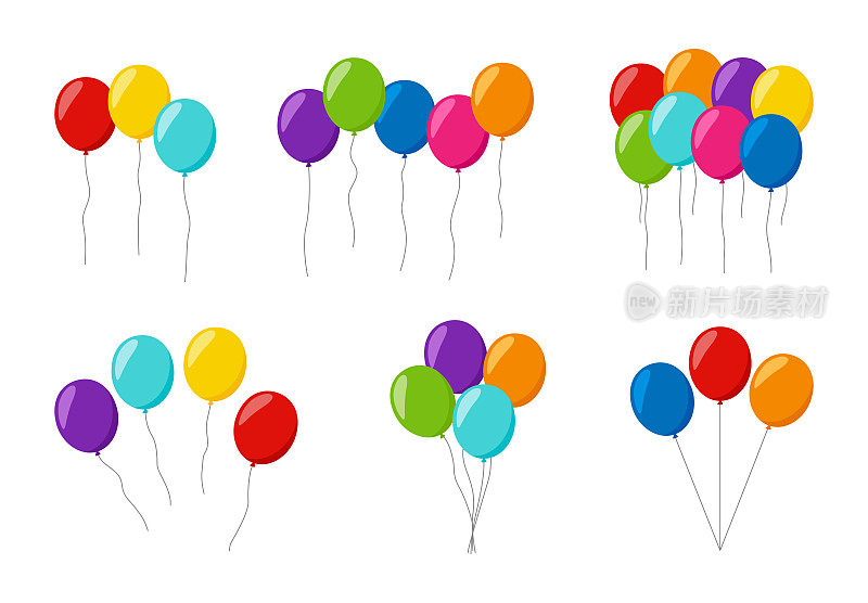 一套彩色氦气球