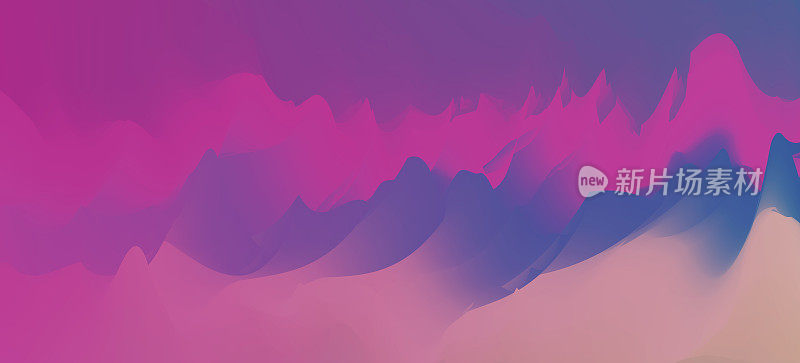 抽象液体水彩画超现实主义山地景观图案背景