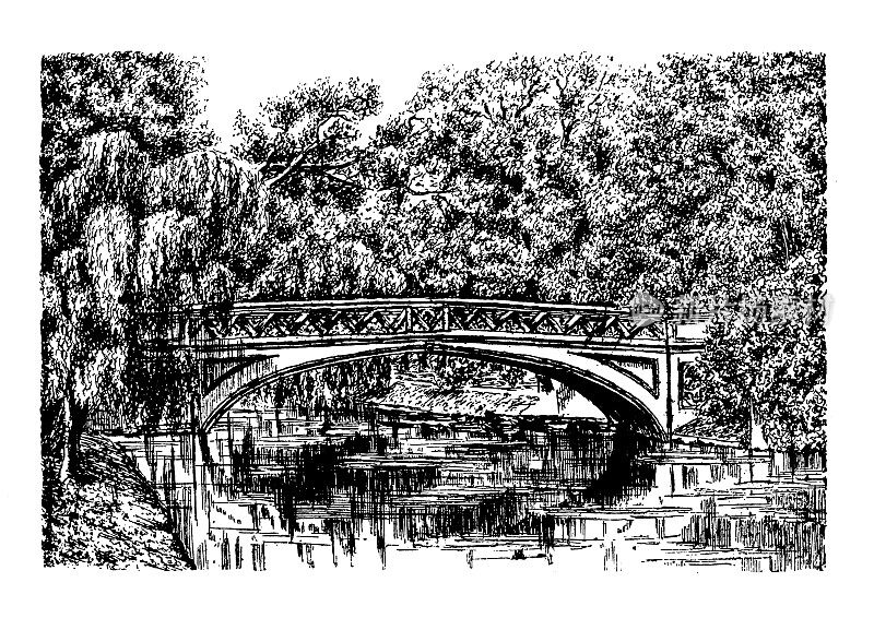 1889年的运动和消遣:卡姆河，杰拉德旅社桥